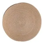 PVC Round Table Mat Set: 4Pcs; 38cm, Light Brown