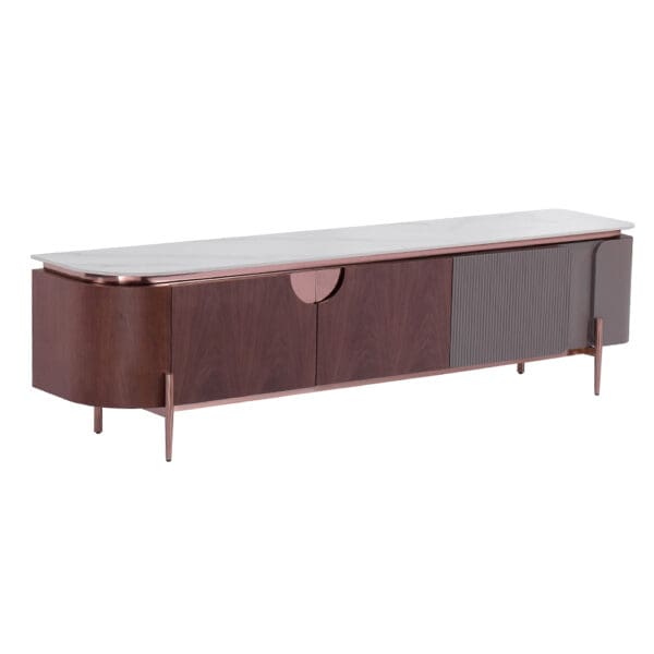 TV Cabinet; (200x42x53.6)cm, Walnut/Brown