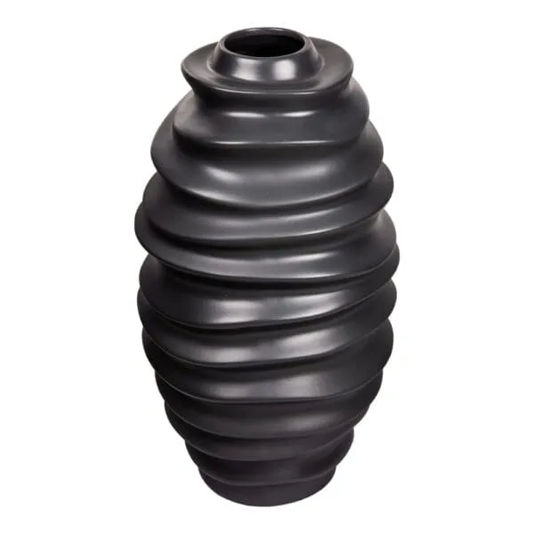 Ceramic Vase; (24x24x45)cm, Matt Black