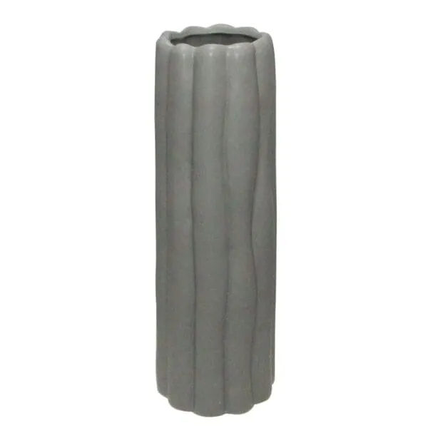 Decorative Ceramic Vase; (12x12x35)cm, Grey
