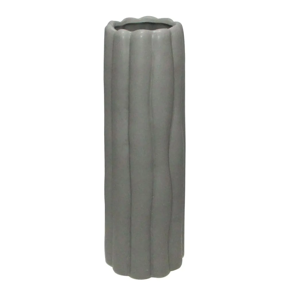 Decorative Ceramic Vase; (12x12x35)cm, Grey