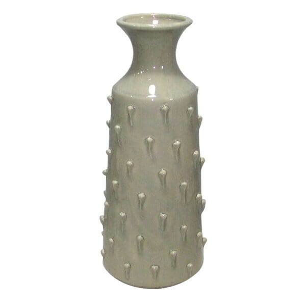 Decorative Spikes Ceramic Vase; (16.6x16.3x39)cm, Grey