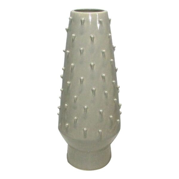 Decorative Spikes Ceramic Vase; (21.5x21.5x50)cm, Grey