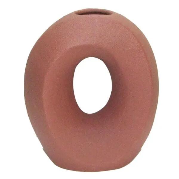 Decorative Ceramic Vase; (21x11.1x24.8)cm, Copper Red