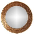Decorative Round Wall Mirror + Frame; (70x100)cm, Brown