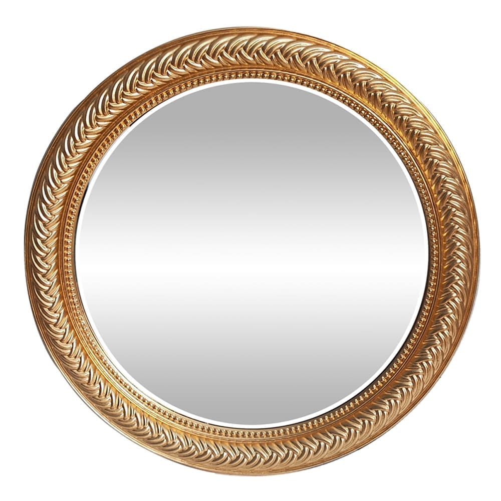 Decorative Round Wall Mirror + Frame; (70x170)cm, Brown