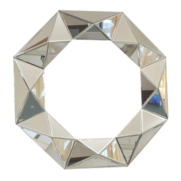 Decorative Round Wall Mirror With Frame; (86.5x86.5x6)cm, Silver