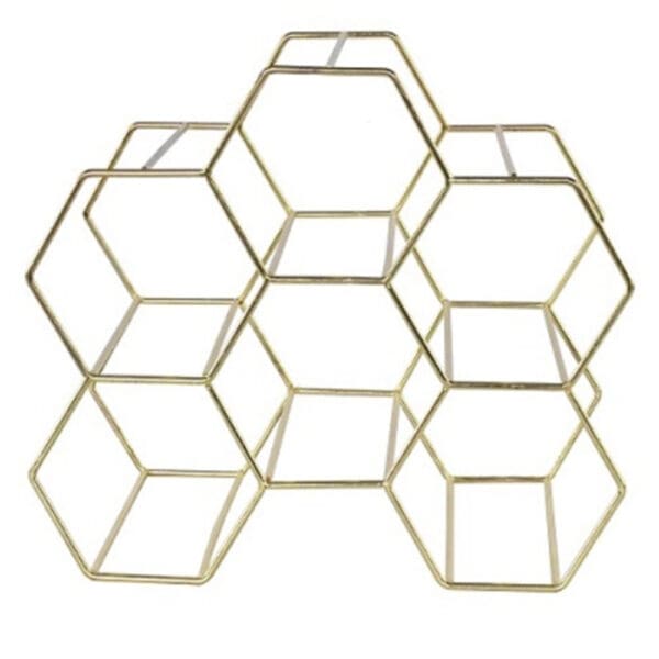 Metal Wine Rack, Large; (28x19.7x24.5)cm, Gold