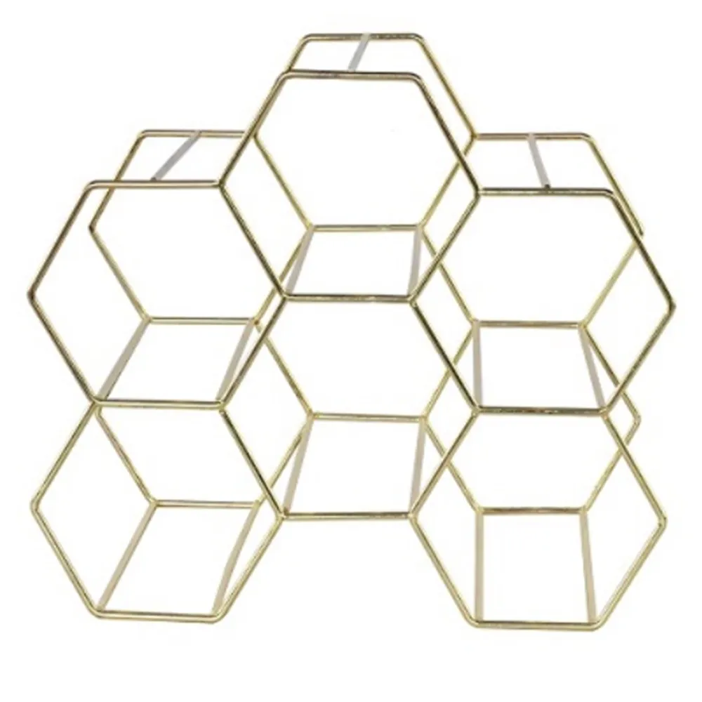 Metal Wine Rack, Large; (28x19.7x24.5)cm, Gold