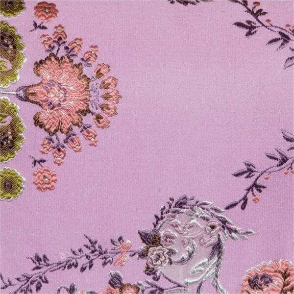 Fusion Collection: Damask Floral Patterned Polyester Upholstery Fabric; 140cm, Lilac Purple