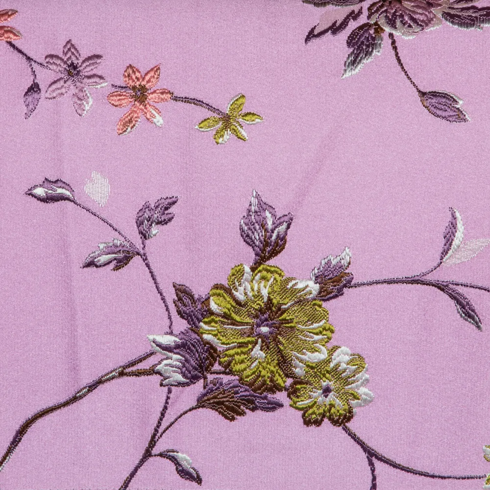 Fusion Collection: Floral Patterned Polyester Upholstery Fabric; 140cm, Lilac Purple