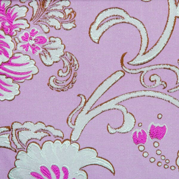 Fusion Collection: Floral Patterned Polyester Upholstery Fabric; 140cm, Lilac Purple