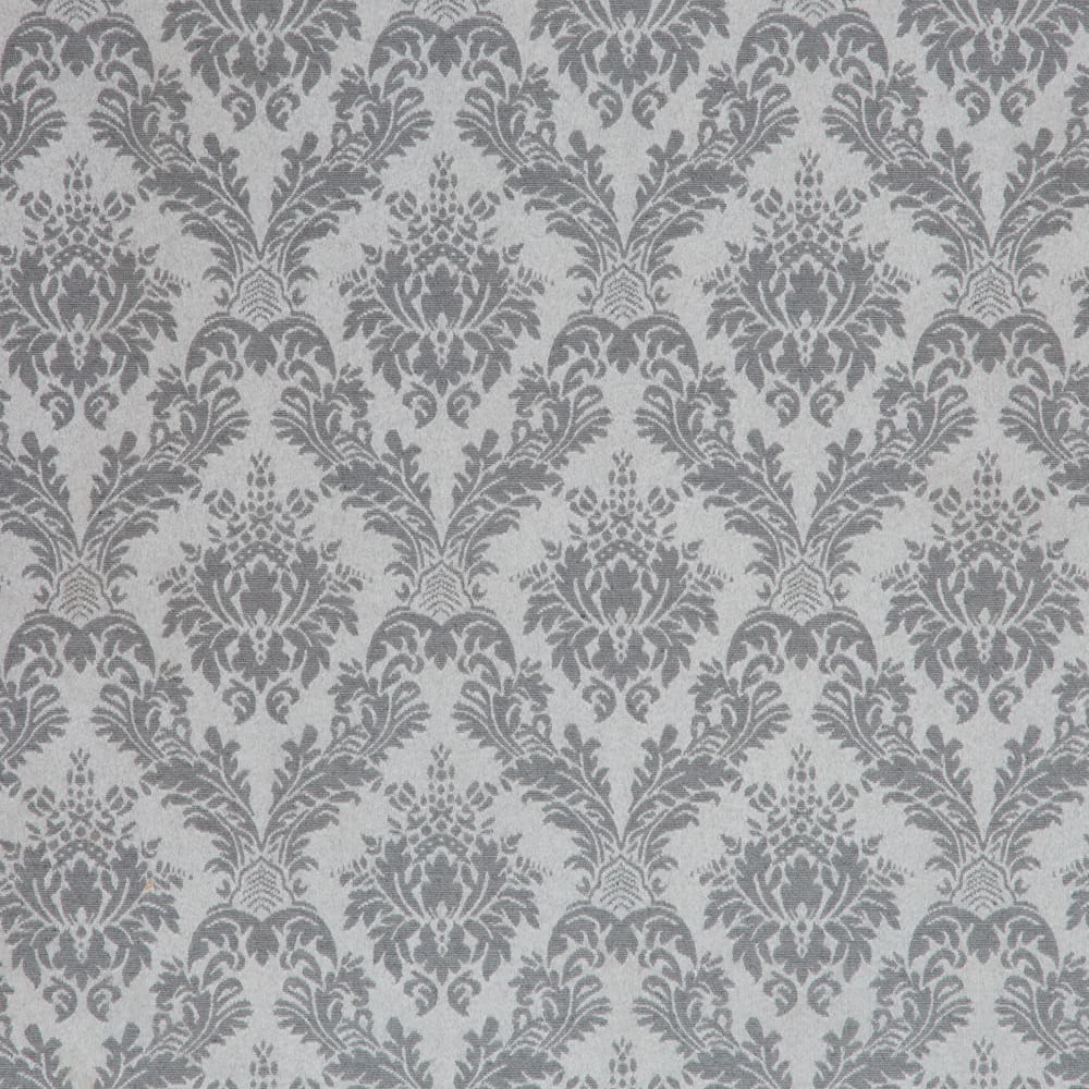 Inti Collection: Damask Patterned Polyester Cotton Jacquard Fabric; 280cm, Silver Grey