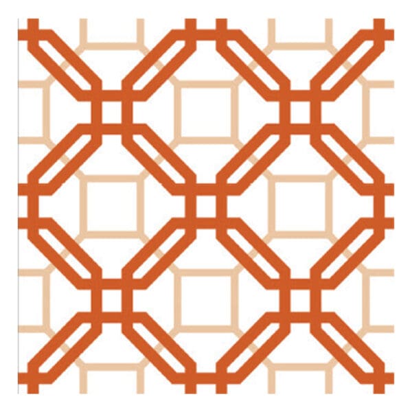Natadola Outdoor Trellis pattern Furnishing Fabric; 140cm, Burnt Orange/White