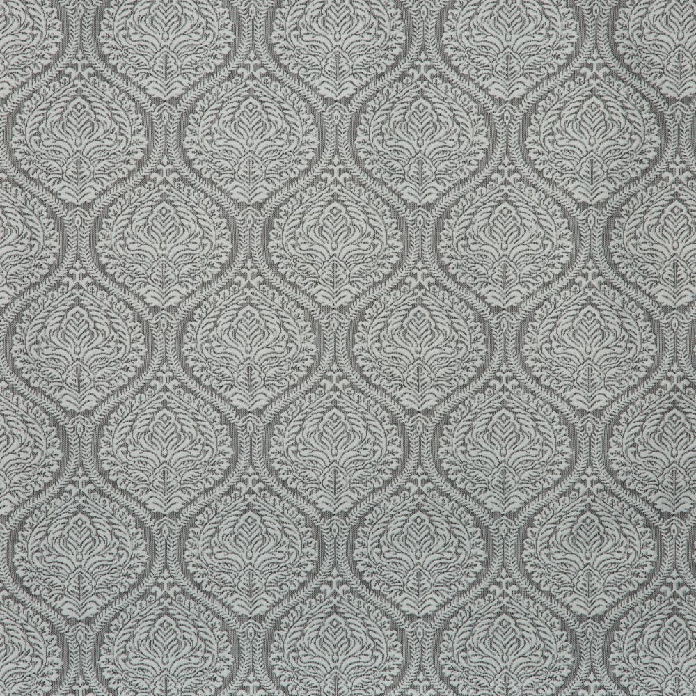 Newton Collection: Floral Quarterfoil Curtain Fabric; 288cm, Grey