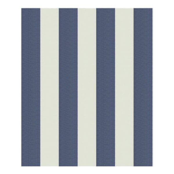 Horizontal Awning Pattern Outdoor Furnishing Fabric; 150cm, White/Blue