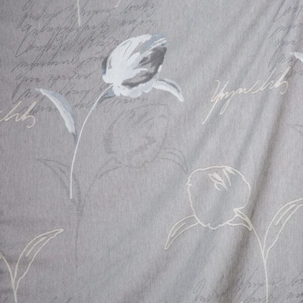 ROSA 3001 : FERRI : Floral Furnishing Fabric; 280cm, Grey