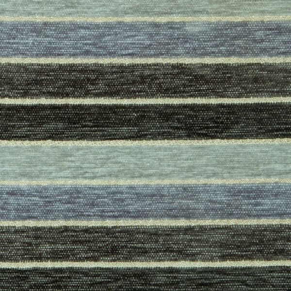 Santorini Collection: Stripe Pattern Polyester Upholstery Fabric; 140cm, Blue/Black