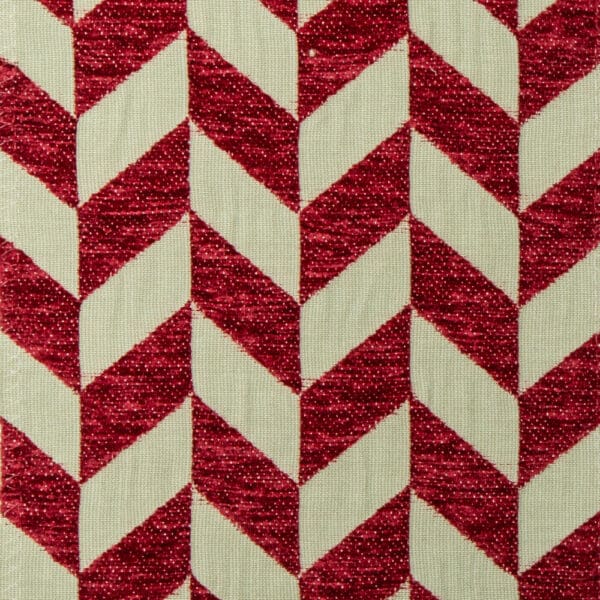 Santorini Collection: Diagonal Stripe Pattern Polyester Upholstery Fabric; 140cm, Maroon