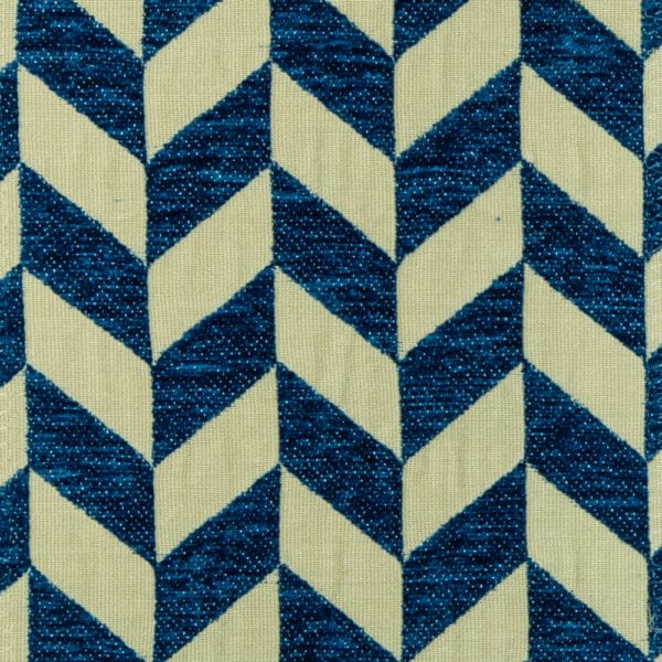 Santorini Collection: Diagonal Stripe Pattern Polyester Upholstery Fabric; 140cm, Blue