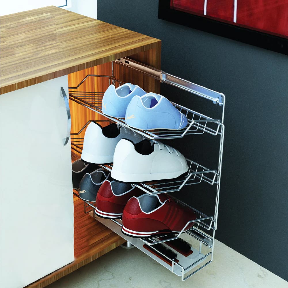 Hettich: Cargo Pull Out Shoe Rack (vertical) For 600mm Cabinet