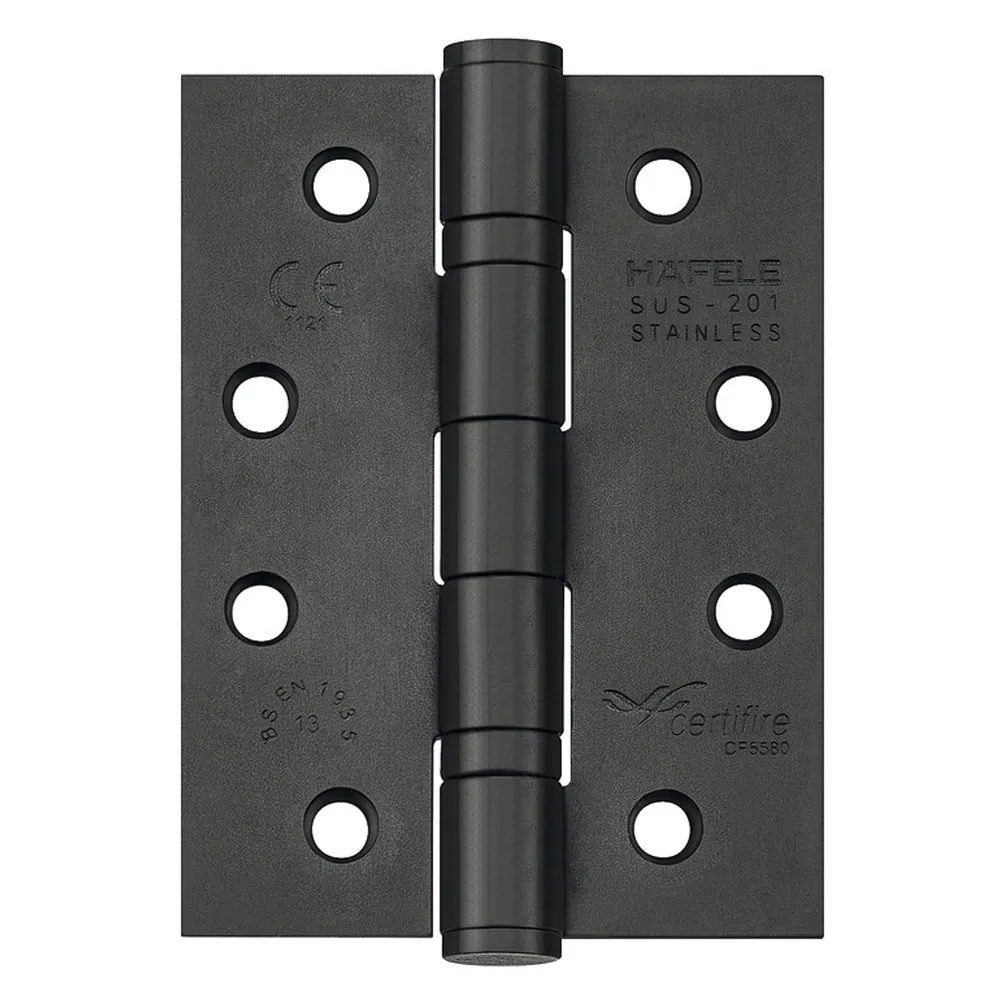 Stainless Steel Square 4BB Hinge; (4x3x3)mm, PVD Matt Black