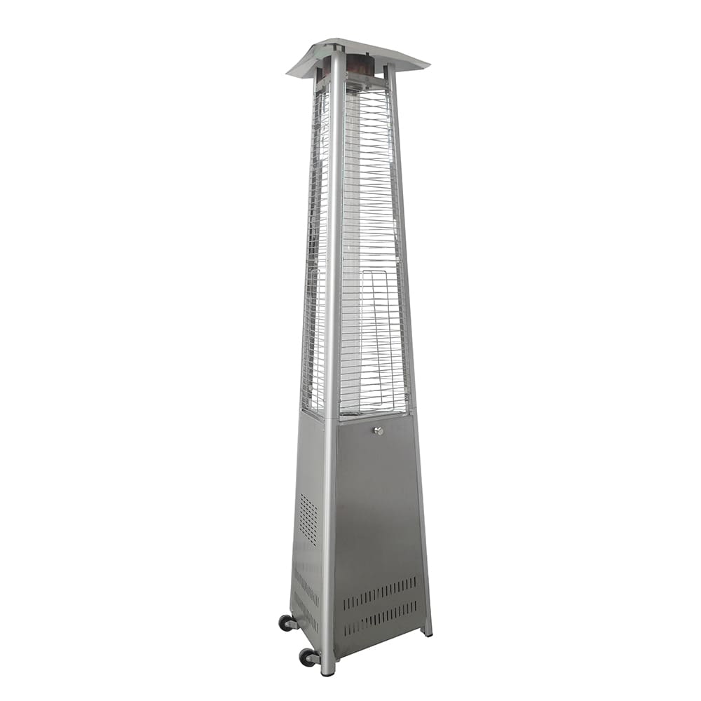Stainless Steel Triangle Flame Glass Tube LPG Heater With Grey Cover