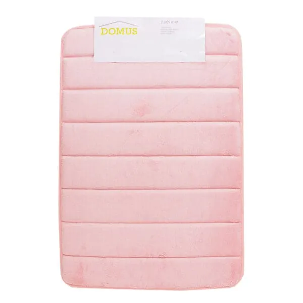 Domus: Coral Fleece Memory Foam Bath Mat: (60x40)cm, Pink