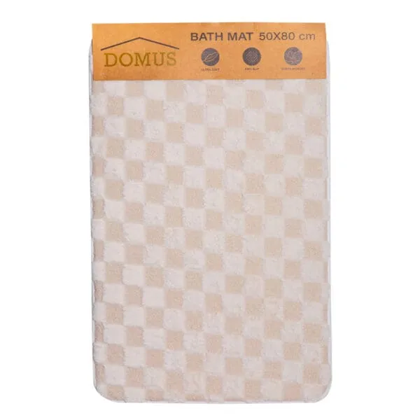 Domus: Velvet Grid Bath Mat; (50x80)cm, Light Beige
