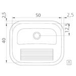 Stainless Steel Inset Single Bowl Laundry Sink With Waste; (50x40)cm