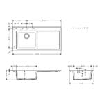 Hansgrohe: S5110-F450 Built-In Sink 450, Single Bowl, Graphite Black