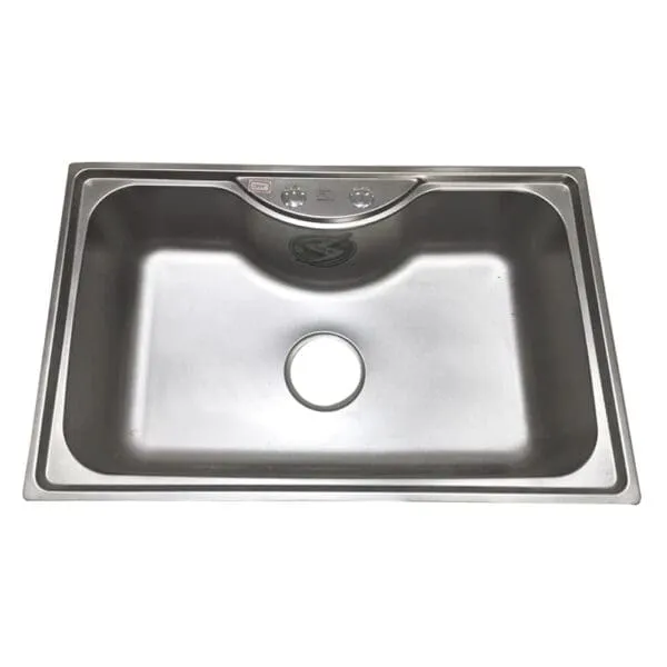Stainless Steel Kitchen Sink: Single Bowl + Waste; (80x50x22)cm (0.8mm), Satin