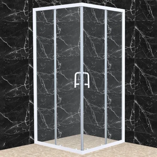 Rectangular Shower Cubicle & Tray; (90x90x200)cm, Clear