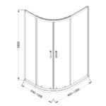 Rectangular Shower Cubicle & Tray; (80x120x200)cm