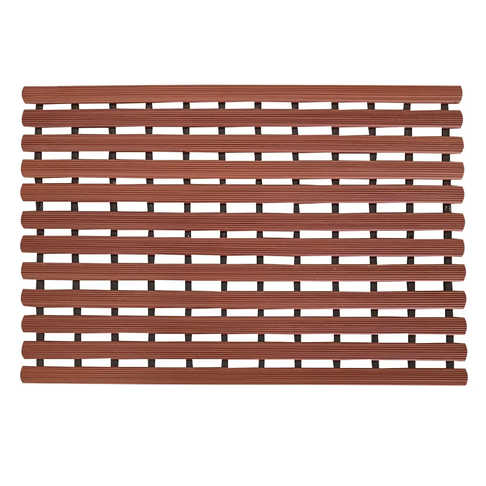 PVC Shower Mat; (60x42)cm (24"x16"), Mahogany