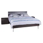 King Bed; (180x200)cm + 2 Night Stands, Dark Brown - Image 2
