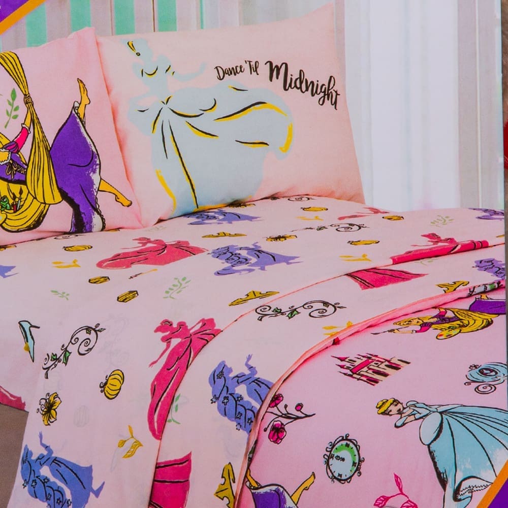 Disney: Bed Sheet Set: 2pc, 1 Sheet+ 1 Pillowcase, Princess