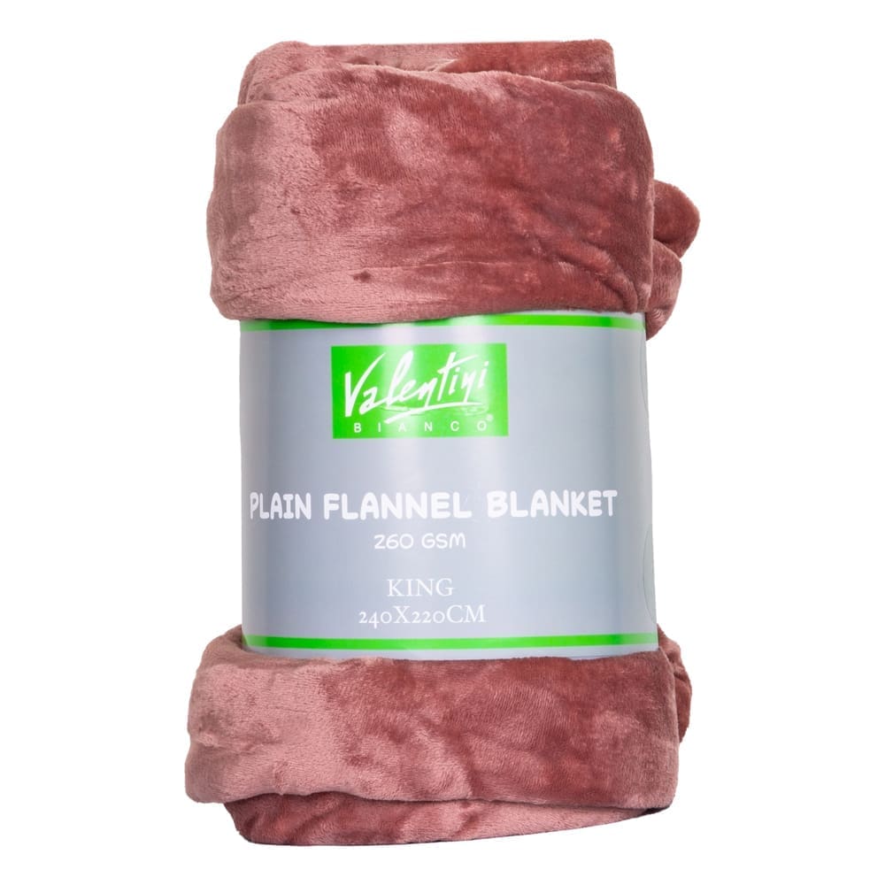 Flannel King Blanket- Plain; (220x240)cm, Assorted