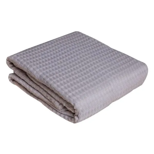 Cotton Home: Waffle Blanket; (200x230)cm, Light Grey