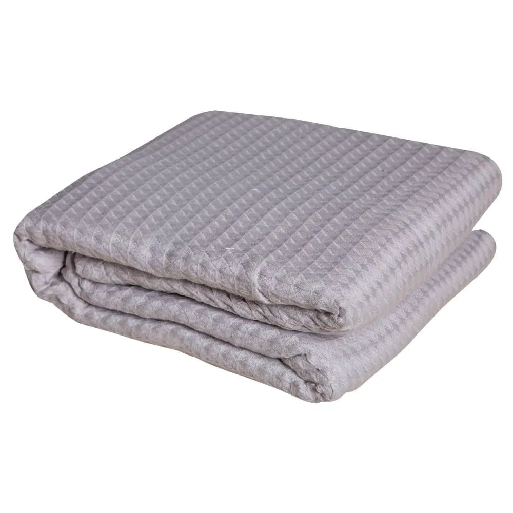 Cotton Home: Striped Flannel Blanket; (150x200)cm, Light Grey