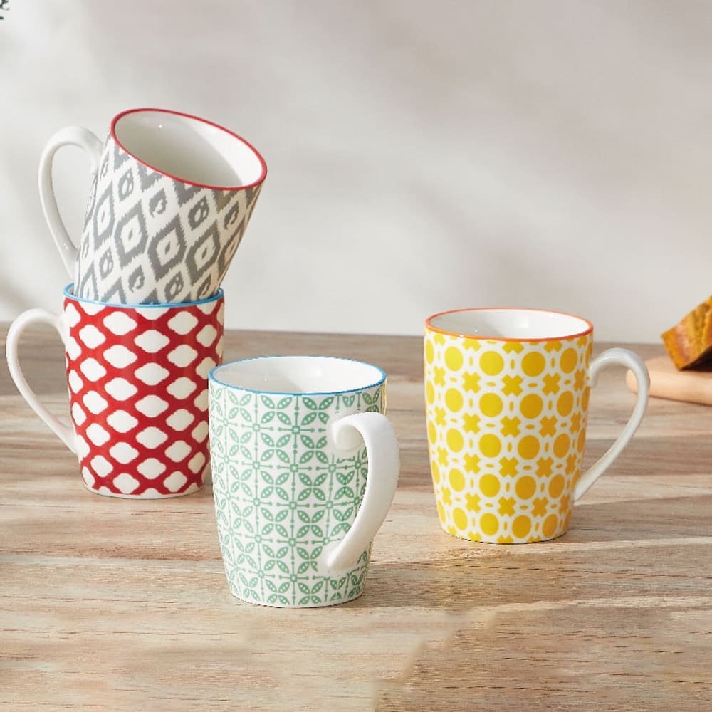 Domus: Porcelain Printed Decal Cup Set, 4pcs