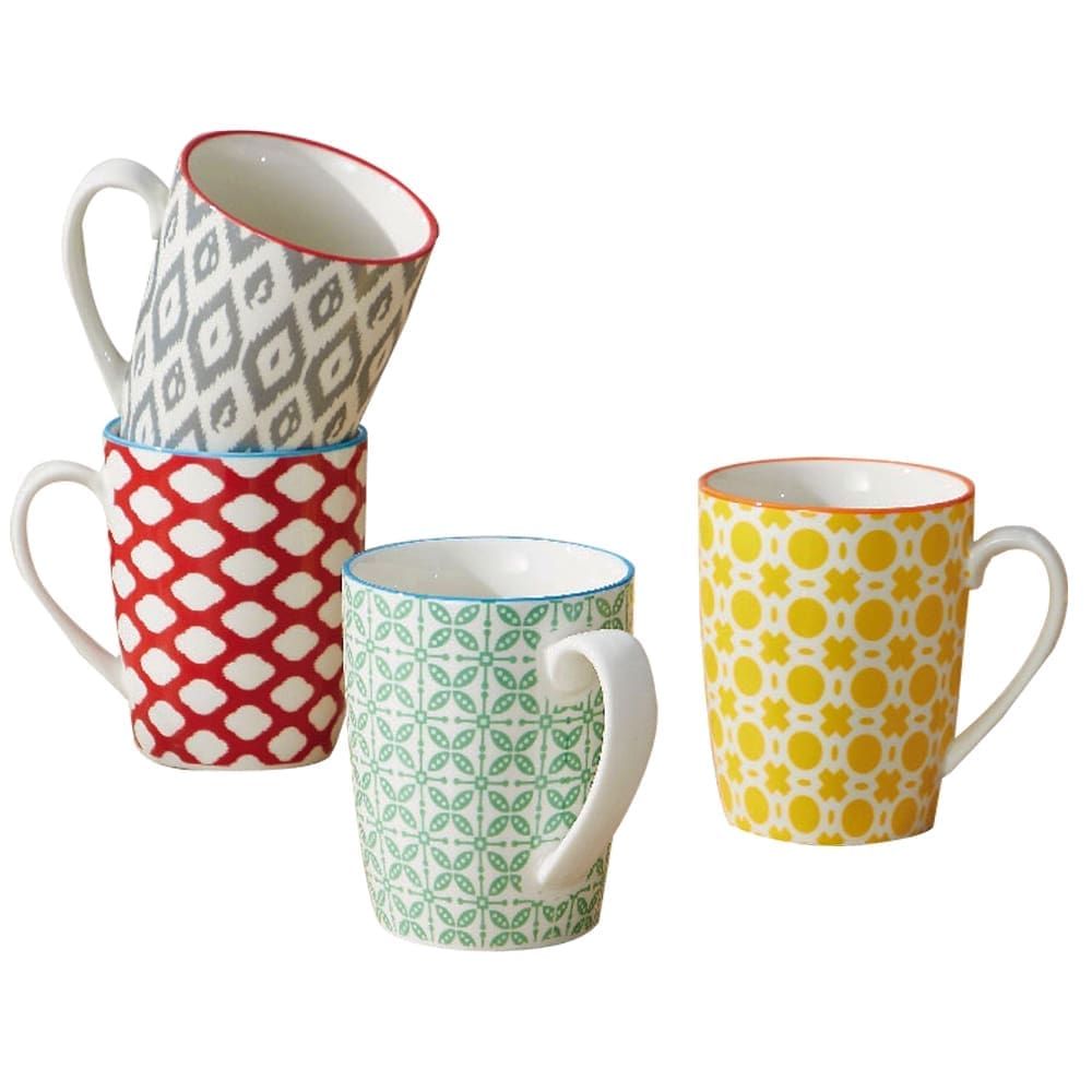 Domus: Porcelain Printed Decal Cup Set, 4pcs