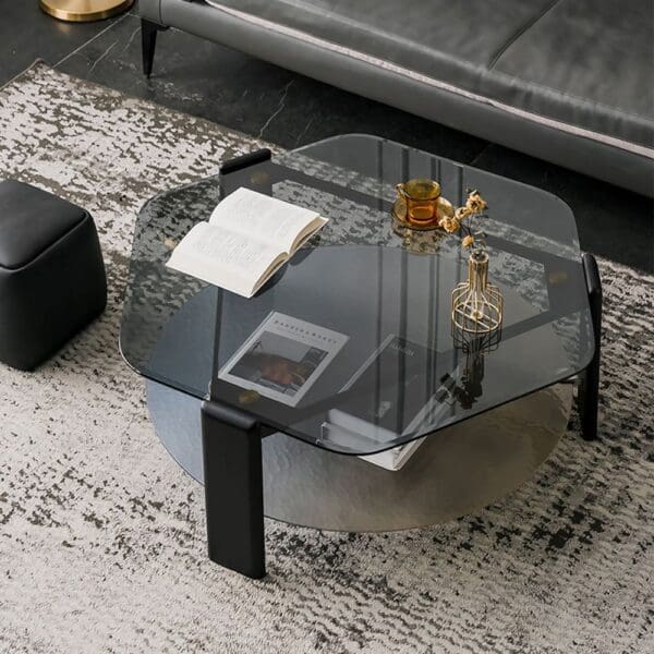 Coffee Table: (104x91x40)cm, Black