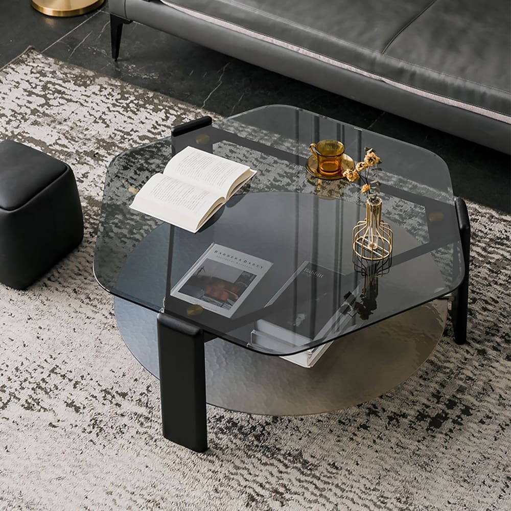 Coffee Table: (104x91x40)cm, Black