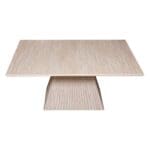 Square Coffee Table-Wood Top; (100x100x40)cm, White Travertine