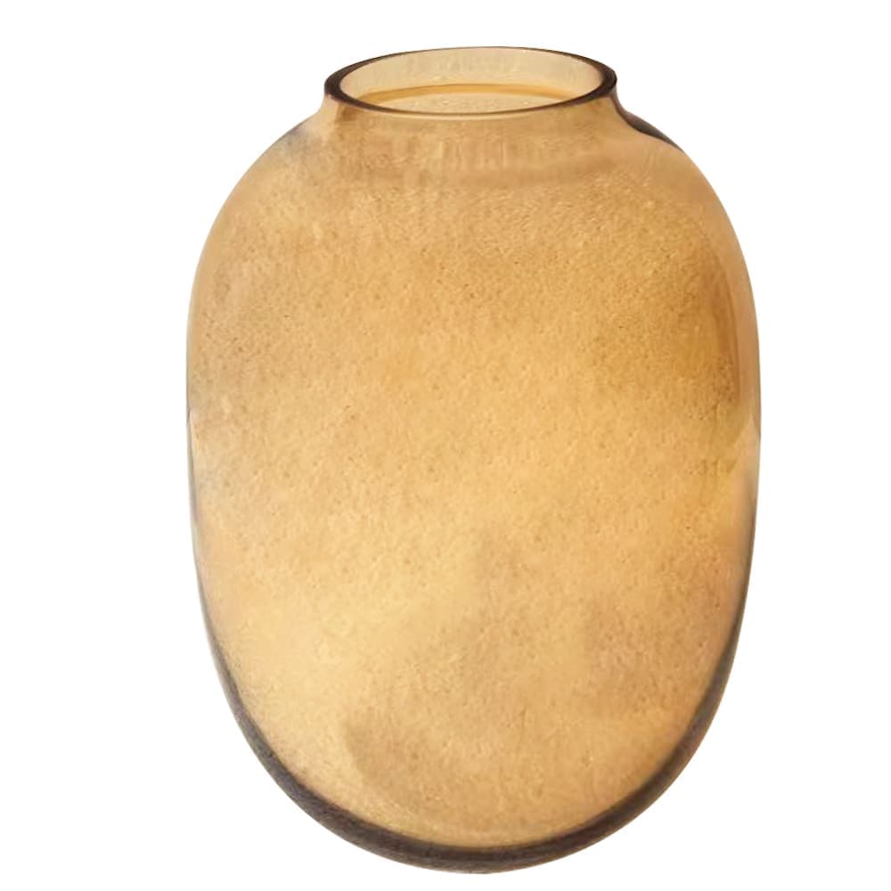 Barrel Glass Vase, Small; (8x16x25.5)cm, Amber