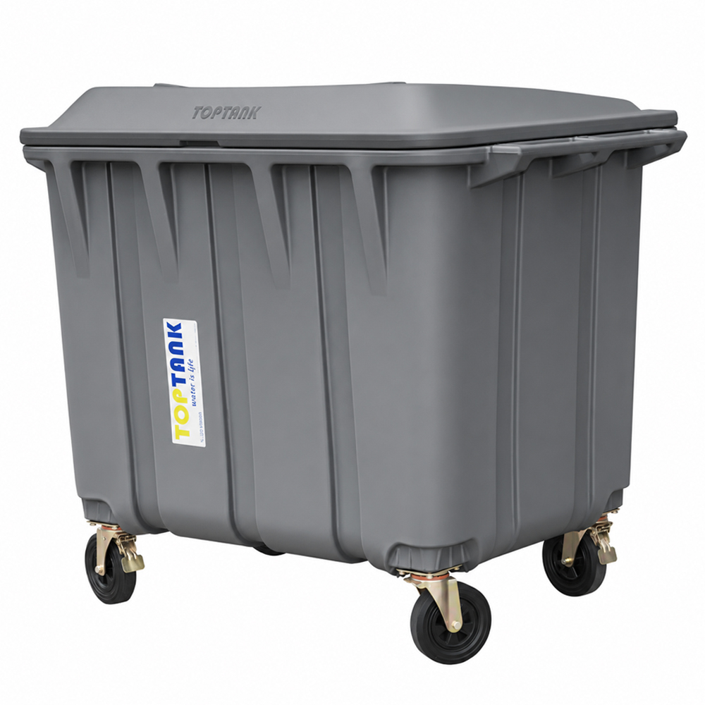 LACBIN19_Grey_1 TopTank: Garbage Bin With Wheels, 1100Litres, Grey - Image 1