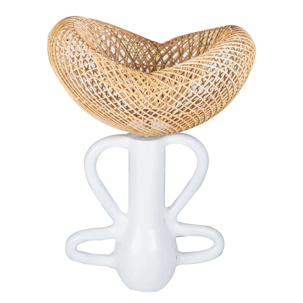 Terracotta White Table Lamp With Mexico Shade; 40cm