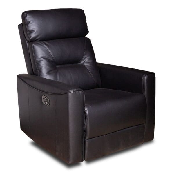 PU/Fabric Swivel Rocking Recliner Chair; 1-Seater, Black