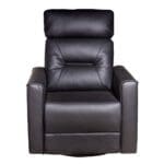 PU/Fabric Swivel Rocking Recliner Chair; 1-Seater, Black